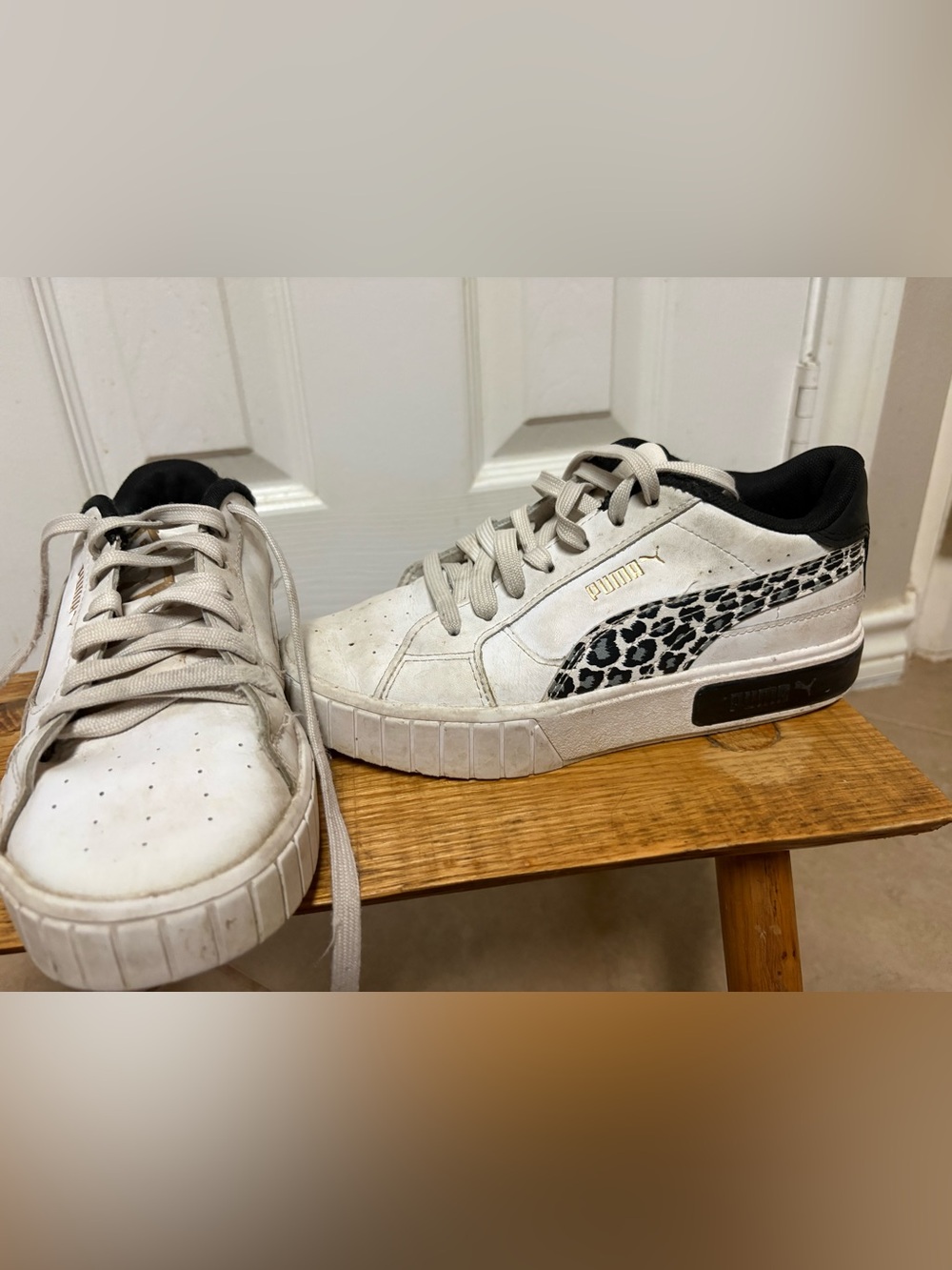 PUMA Cali Star Wild Leopard Platform Sneakers Size 4Y / Women’s 5.5